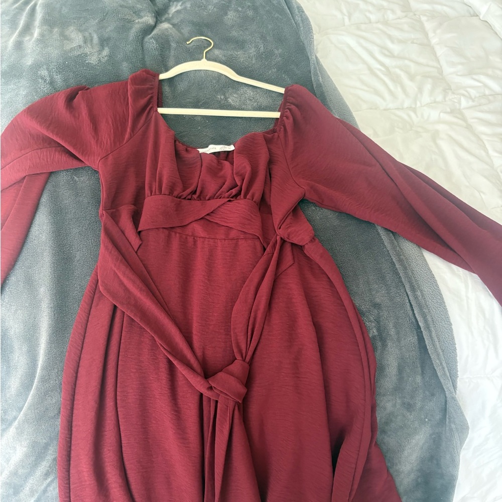 Altar'd State Rich Red Midi Dress
